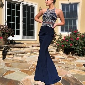 Navy long dress